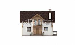 150-009-П  Проект двухэтажного дома с мансардным этажом, скромный коттедж из газосиликатных блоков, Тараз