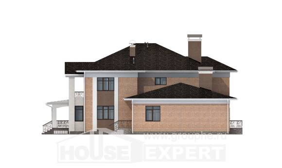 520-001-П Проект трехэтажного дома, огромный коттедж из газобетона, Кокшетау