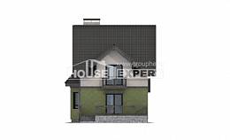 120-003-П Проект двухэтажного дома с мансардой, скромный загородный дом из поризованных блоков, Экибастуз