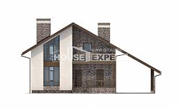 155-007-П Проект двухэтажного дома, гараж, простой дом из бризолита, Семей
