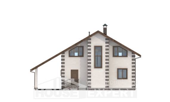 150-003-Л Проект двухэтажного дома мансардой, гараж, бюджетный коттедж из дерева Караганда, House Expert