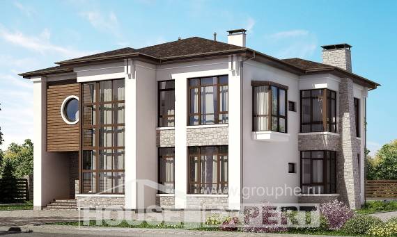 300-005-П Проект двухэтажного дома, современный коттедж из кирпича Туркестан, House Expert