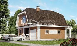 160-006-П Проект двухэтажного дома с мансардным этажом, гараж, просторный домик из блока Уральск, House Expert