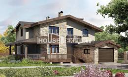 220-001-Л Проект двухэтажного дома мансардой, гараж, современный домик из газобетона Караганда, House Expert