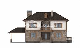 155-006-Л Проект двухэтажного дома и гаражом, бюджетный загородный дом из газобетона Уральск, House Expert