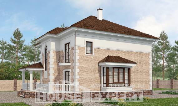 220-008-П Проект двухэтажного дома, современный загородный дом из кирпича, Туркестан