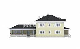 410-002-Л Проект двухэтажного дома и гаражом, большой загородный дом из теплоблока, Тараз