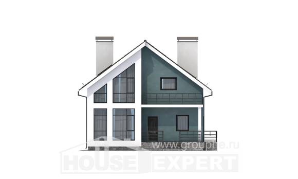 170-006-П Проект двухэтажного дома мансардой, небольшой дом из теплоблока Павлодар, House Expert