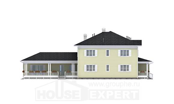 410-002-Л Проект двухэтажного дома и гаражом, большой загородный дом из теплоблока, Тараз