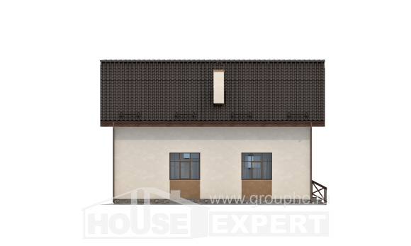 170-002-П Проект двухэтажного дома с мансардой, уютный коттедж из поризованных блоков Астана, House Expert