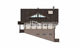 305-002-Л Проект трехэтажного дома с мансардным этажом, огромный домик из кирпича, Семей