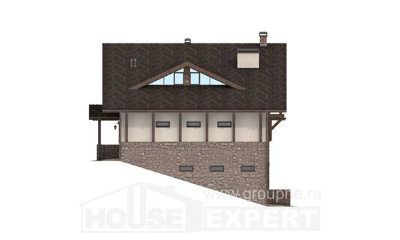 305-002-Л Проект трехэтажного дома с мансардным этажом, гараж, уютный загородный дом из кирпича, Кокшетау