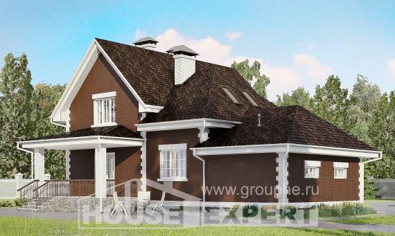 190-003-Л Проект двухэтажного дома мансардой, гараж, современный домик из керамзитобетонных блоков, Туркестан
