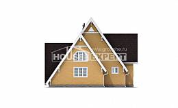 155-008-П Проект двухэтажного дома мансардой, бюджетный коттедж из бревен, Экибастуз