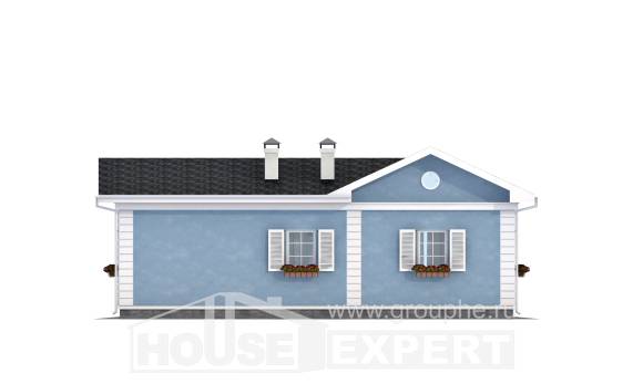 090-004-П Проект одноэтажного дома, бюджетный загородный дом из газосиликатных блоков Актобе, House Expert