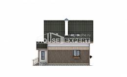 105-001-Л Проект двухэтажного дома мансардой, скромный загородный дом из газосиликатных блоков Темиртау, House Expert