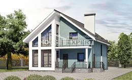 170-006-П Проект двухэтажного дома мансардой, уютный дом из поризованных блоков, House Expert