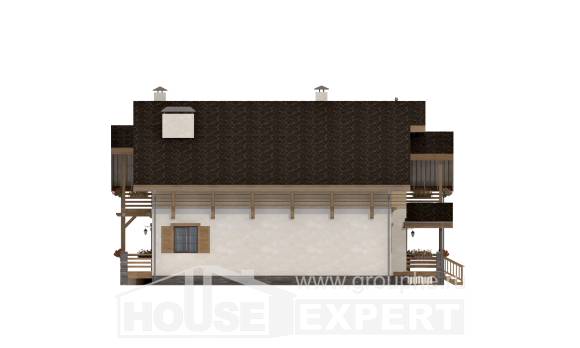 260-001-Л Проект двухэтажного дома с мансардой, красивый коттедж из кирпича Рудный, House Expert