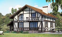 155-002-П Проект двухэтажного дома мансардный этаж и гаражом, простой коттедж из керамзитобетонных блоков Кызылорда, House Expert
