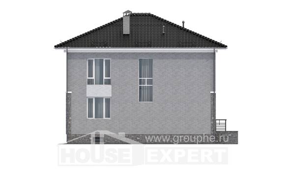 275-004-П Проект трехэтажного дома, гараж, современный коттедж из кирпича Актау, House Expert