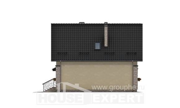 160-005-Л Проект двухэтажного дома мансардный этаж, гараж, классический коттедж из твинблока, House Expert