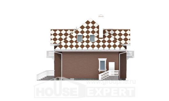 155-003-Л Проект двухэтажного дома с мансардным этажом и гаражом, бюджетный дом из поризованных блоков Тараз, House Expert