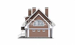 185-003-П Проект двухэтажного дома с мансардным этажом, гараж, красивый загородный дом из газосиликатных блоков, Караганда
