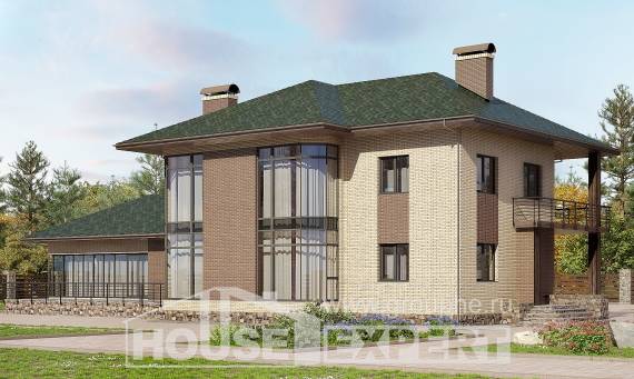 305-003-П Проект двухэтажного дома, красивый загородный дом из газобетона Экибастуз, House Expert
