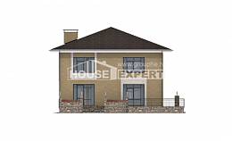 180-015-Л Проект двухэтажного дома, скромный загородный дом из газобетона Туркестан, House Expert