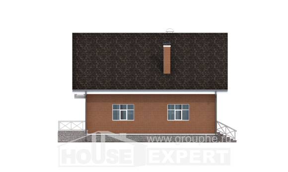 215-001-П Проект двухэтажного дома с мансардным этажом и гаражом, классический коттедж из газосиликатных блоков, House Expert