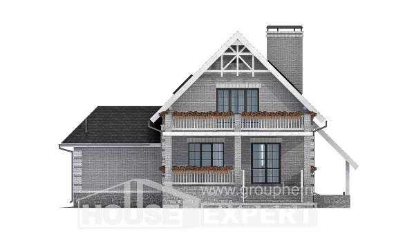 200-009-П Проект трехэтажного дома с мансардой, гараж, простой загородный дом из керамзитобетонных блоков, Тараз