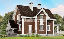 190-003-Л Проект двухэтажного дома с мансардой, гараж, современный домик из арболита, House Expert