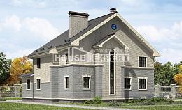 300-004-П Проект двухэтажного дома, большой домик из твинблока Актобе, House Expert