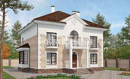 220-008-П Проект двухэтажного дома, простой загородный дом из кирпича, Шымкент
