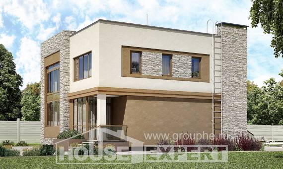 185-001-П Проект двухэтажного дома, классический домик из бризолита, Актобе