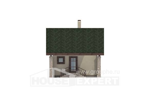 060-001-Л Проект двухэтажного дома с мансардой, гараж, скромный загородный дом из арболита, Семей