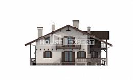 250-003-П Проект двухэтажного дома мансардный этаж, огромный коттедж из арболита Шымкент, House Expert