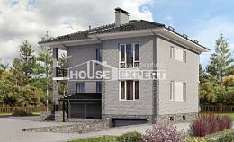 275-004-П Проект трехэтажного дома и гаражом, красивый загородный дом из кирпича, Талдыкорган