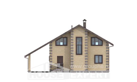 150-003-П Проект двухэтажного дома мансардный этаж, гараж, доступный загородный дом из теплоблока Шымкент, House Expert