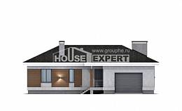 165-001-П Проект одноэтажного дома и гаражом, классический загородный дом из пеноблока Тараз, House Expert