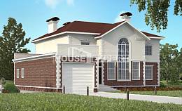 380-001-Л Проект двухэтажного дома и гаражом, красивый домик из кирпича Семей, House Expert