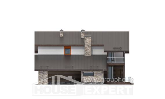 200-010-П Проект двухэтажного дома с мансардой, гараж, уютный дом из поризованных блоков Жанаозен, House Expert