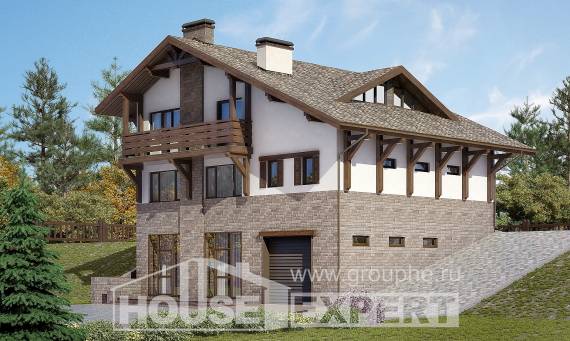 305-002-П Проект трехэтажного дома мансардный этаж, классический загородный дом из кирпича Туркестан, House Expert