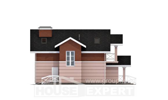 155-009-Л Проект двухэтажного дома мансардой, бюджетный загородный дом из теплоблока, Павлодар