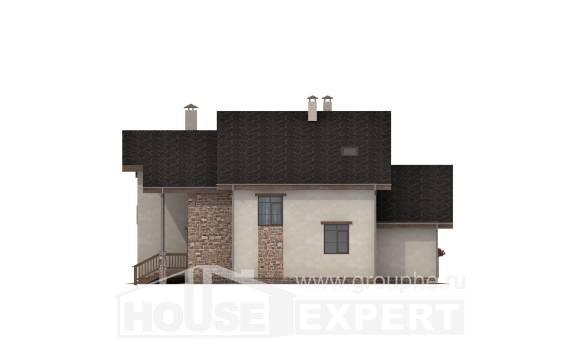 240-003-Л Проект двухэтажного дома с мансардой, уютный дом из кирпича Уральск, House Expert