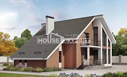 200-007-П Проект двухэтажного дома с мансардным этажом и гаражом, красивый домик из газобетона Экибастуз, House Expert