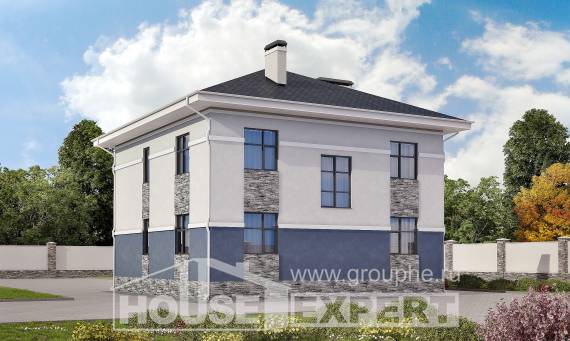 150-014-Л Проект двухэтажного дома, бюджетный загородный дом из бризолита Астана, House Expert