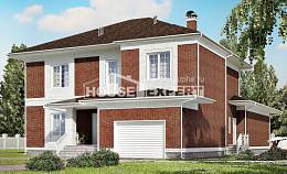 315-001-П Проект двухэтажного дома, гараж, современный загородный дом из кирпича, House Expert