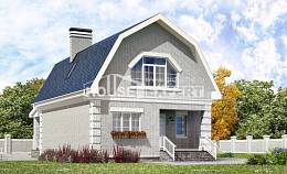 130-005-П Проект двухэтажного дома с мансардой, скромный коттедж из бризолита Павлодар, House Expert