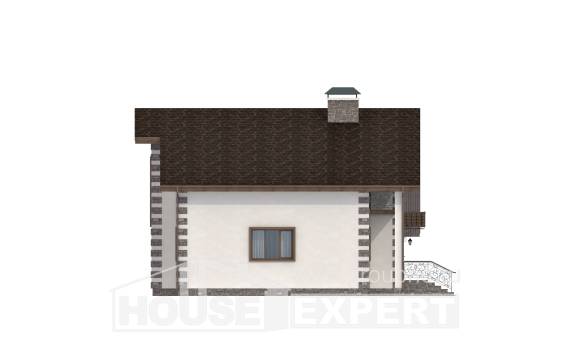 150-003-Л Проект двухэтажного дома мансардой, гараж, бюджетный коттедж из бревен Тараз, House Expert